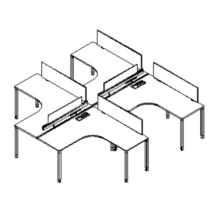 C工字形职员桌  C-RST-T-04